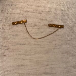 Gold Tone Bar Chain Brooch